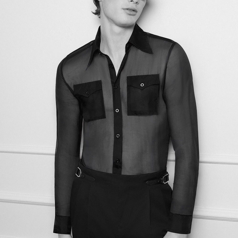 Silk Dahlia Button Down Shirt