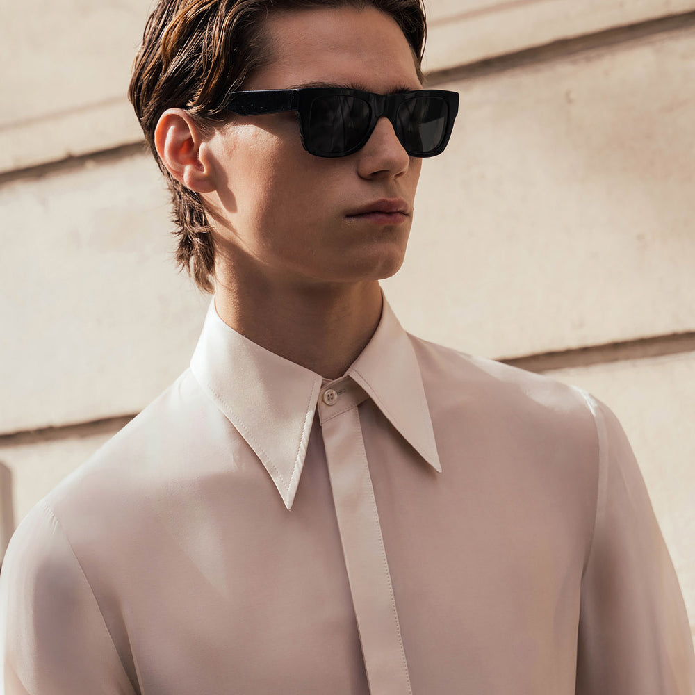 Curated visual reference: Visual Reference: Ivory Silk Viscose Semi Sheer Chiffon Shirt Phix