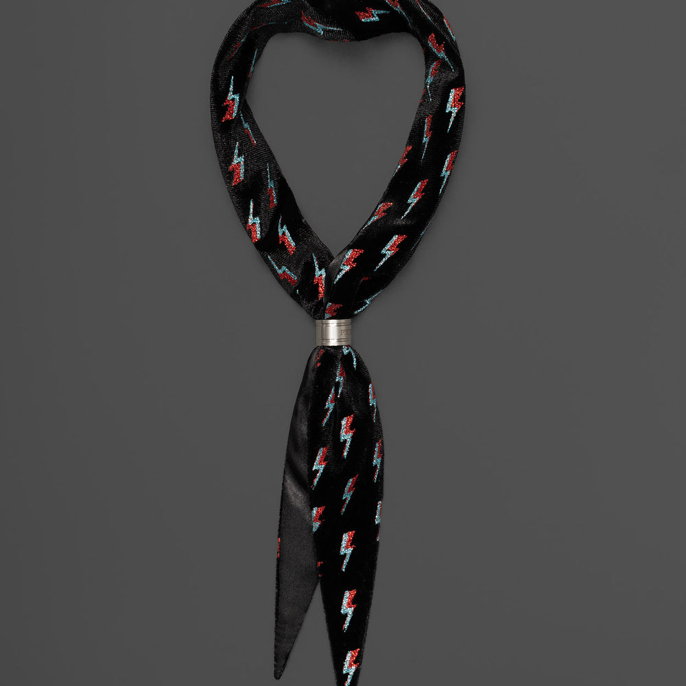 Phix X David Bowie Lightning Bolt Velvet Neck Scarf