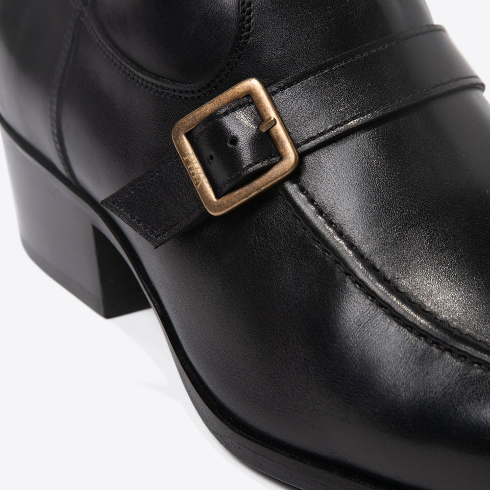 Monique Exotic Smoke Grey on Black Dress Boots Monique 50mm Black Leather Boot ‐ Phix main image 4