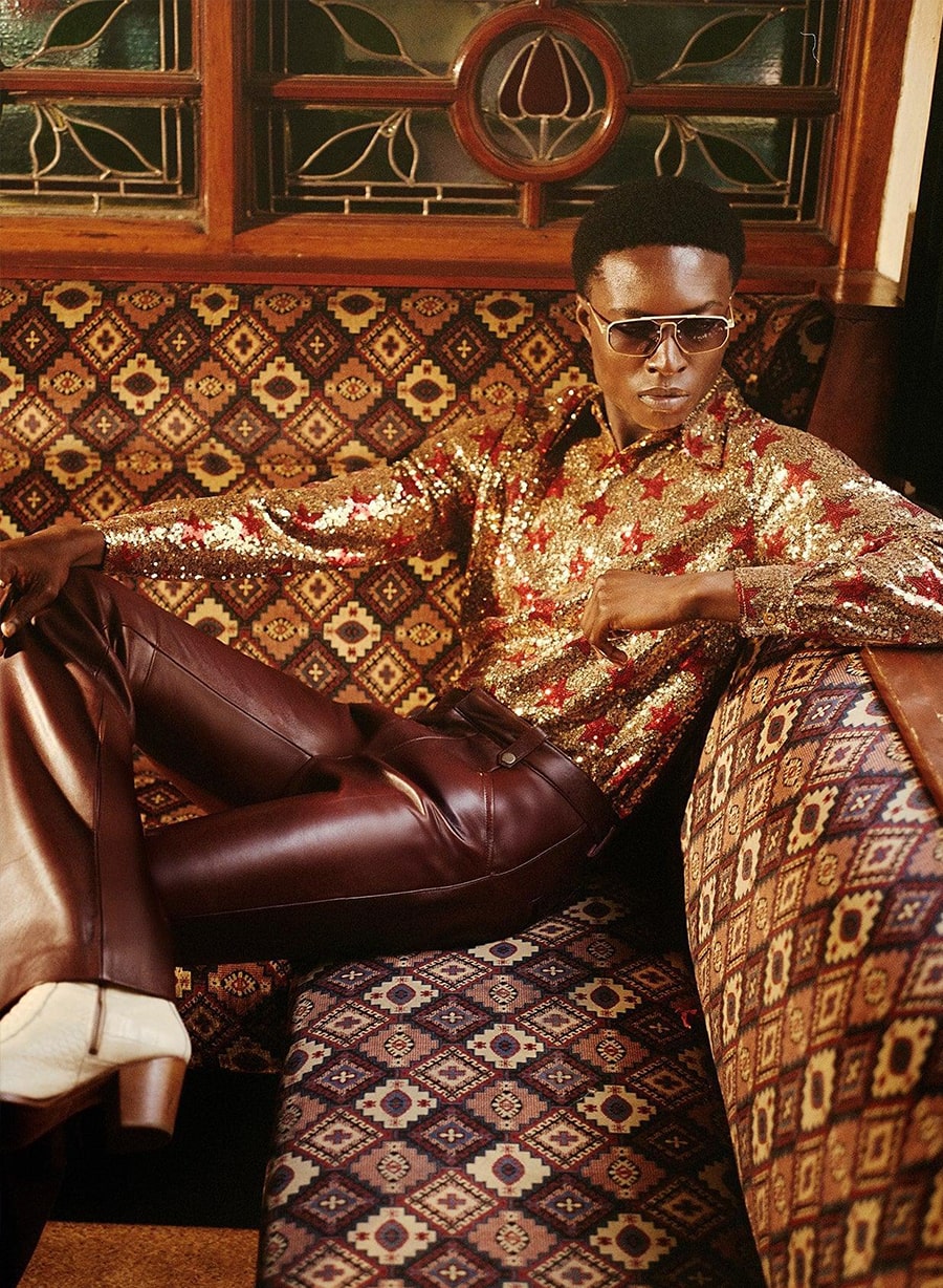 Phix X David Bowie Gold Sequin Star Shirt