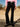 Black Denim Cropped Flare Front Pocket Jeans-PhixClothing.com