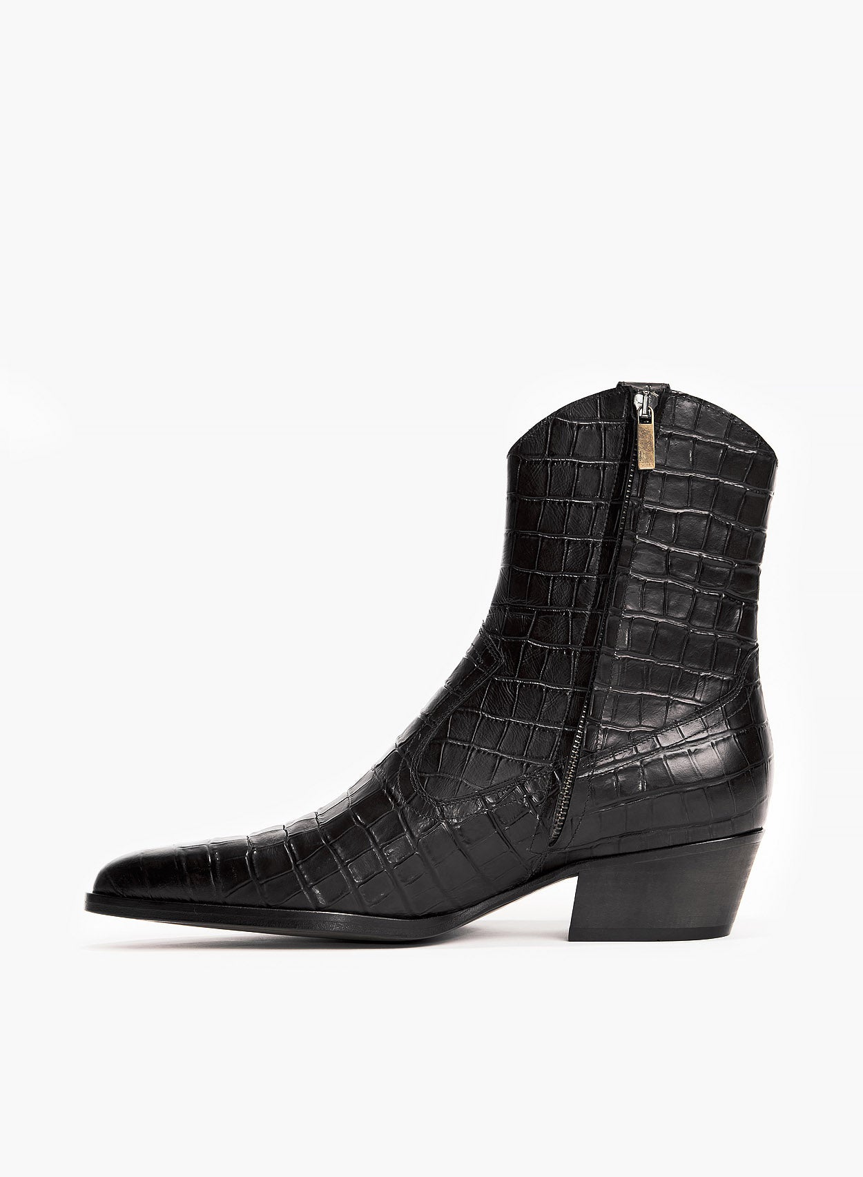 Crocodile effect ankle boots sale