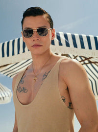 Gold Metallic Silk Knitted Scoop Vest