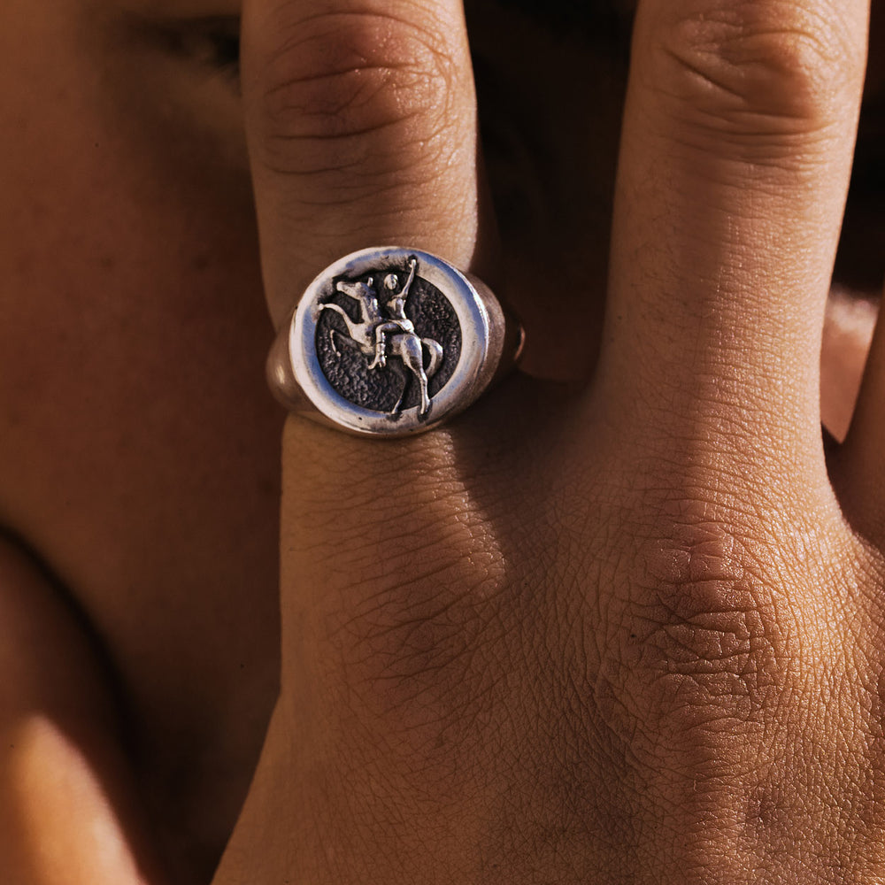 Silver Horse Western Signet Ring & Phix