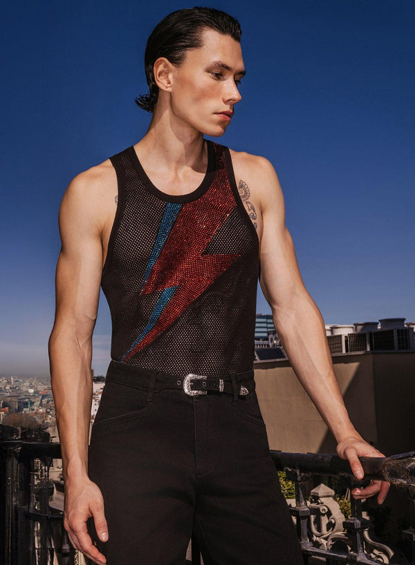 Phix X David Bowie Bolt Rhinestone Vest