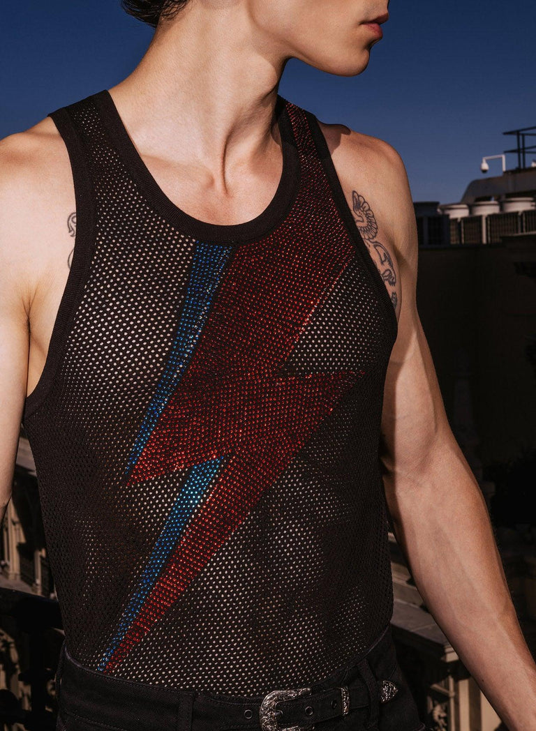 Phix X David Bowie Bolt Rhinestone Vest