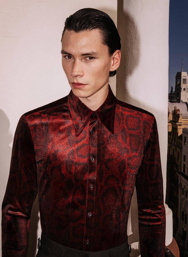 Red Velvet Snake Effect Shirt