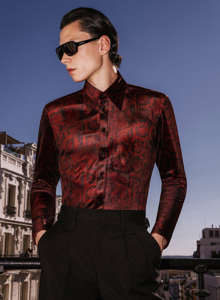 Red Velvet Snake Effect Shirt