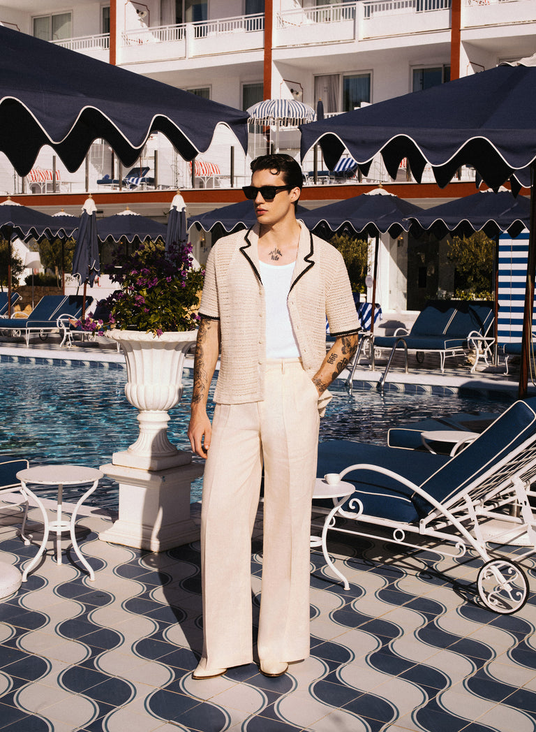 Ivory Crochet Cuban Shirt