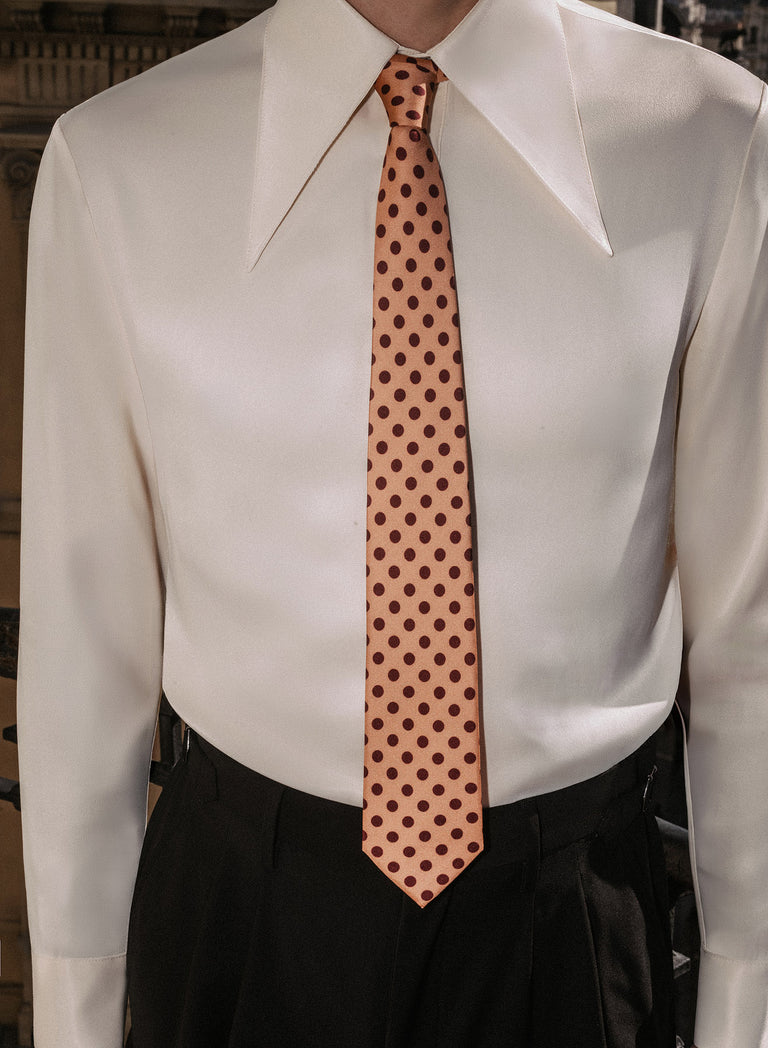 Pure Silk Pink Polka Dot Tie