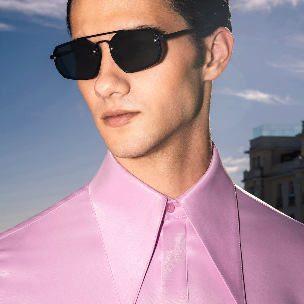 Pink Viscose Dagger Collar Shirt & Phix
