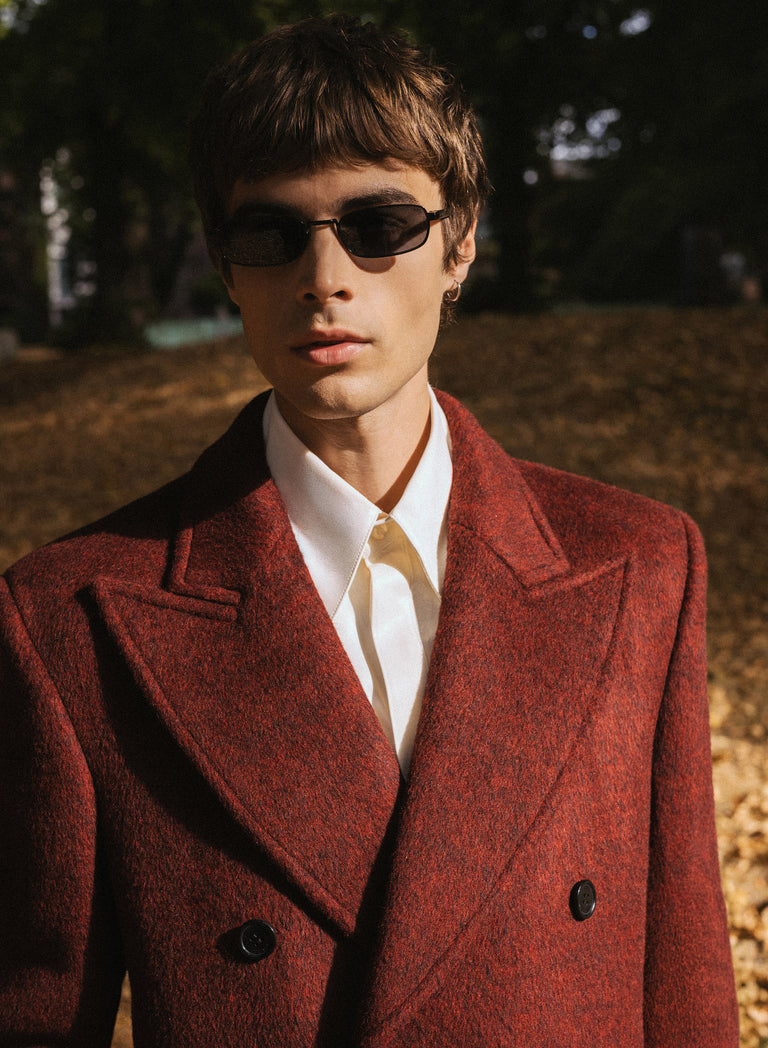 Phix X The Beatles Burgundy Pure Wool Double Breasted Long Coat