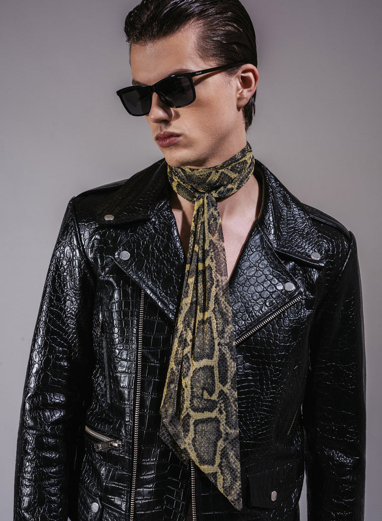 Snake Effect Chiffon Scarf