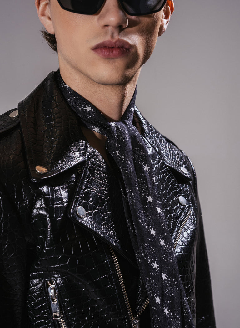 Black Silk Star Scarf