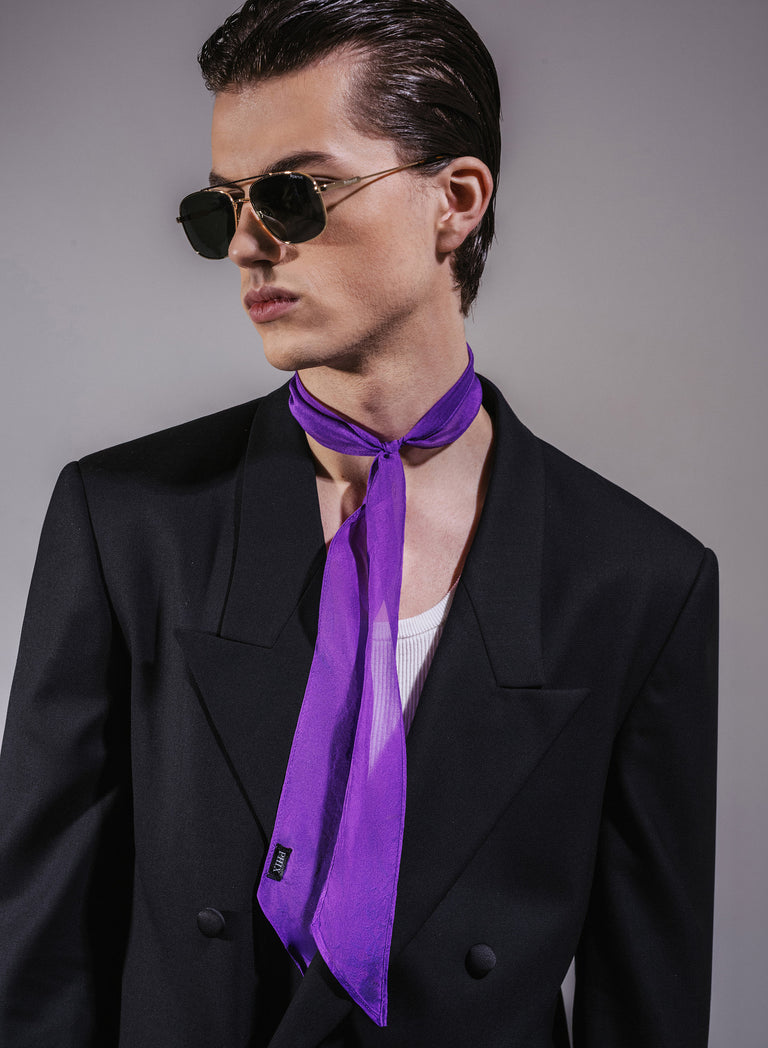 Purple Silk Chiffon Scarf
