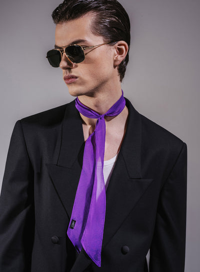 Purple Silk Chiffon Scarf