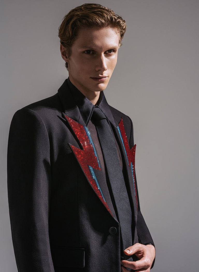 Phix X David Bowie Rhinestone Bolt Blazer