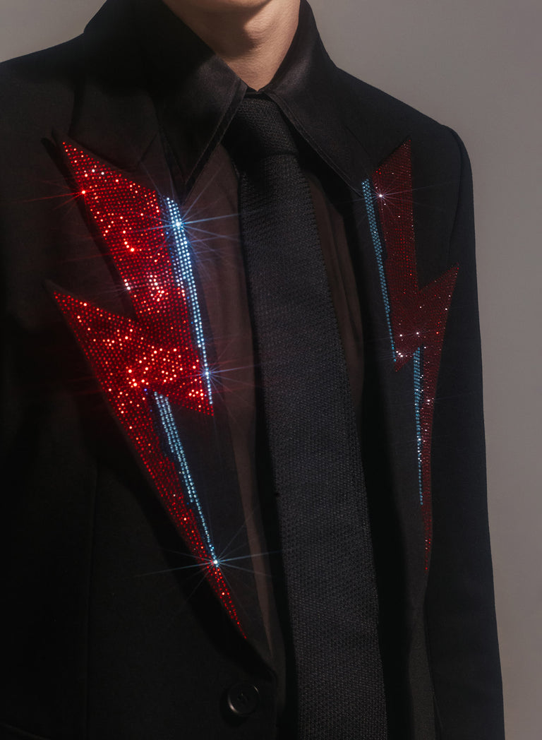 Phix X David Bowie Rhinestone Bolt Blazer