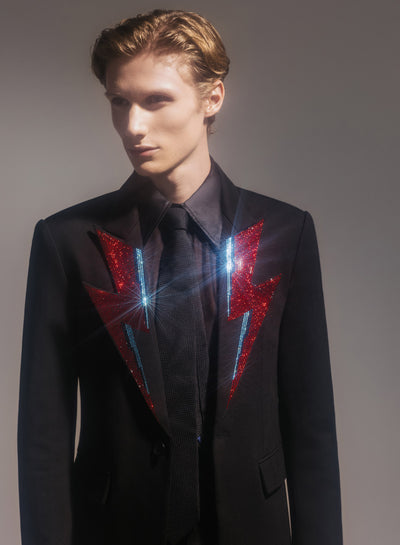 Phix X David Bowie Rhinestone Bolt Blazer