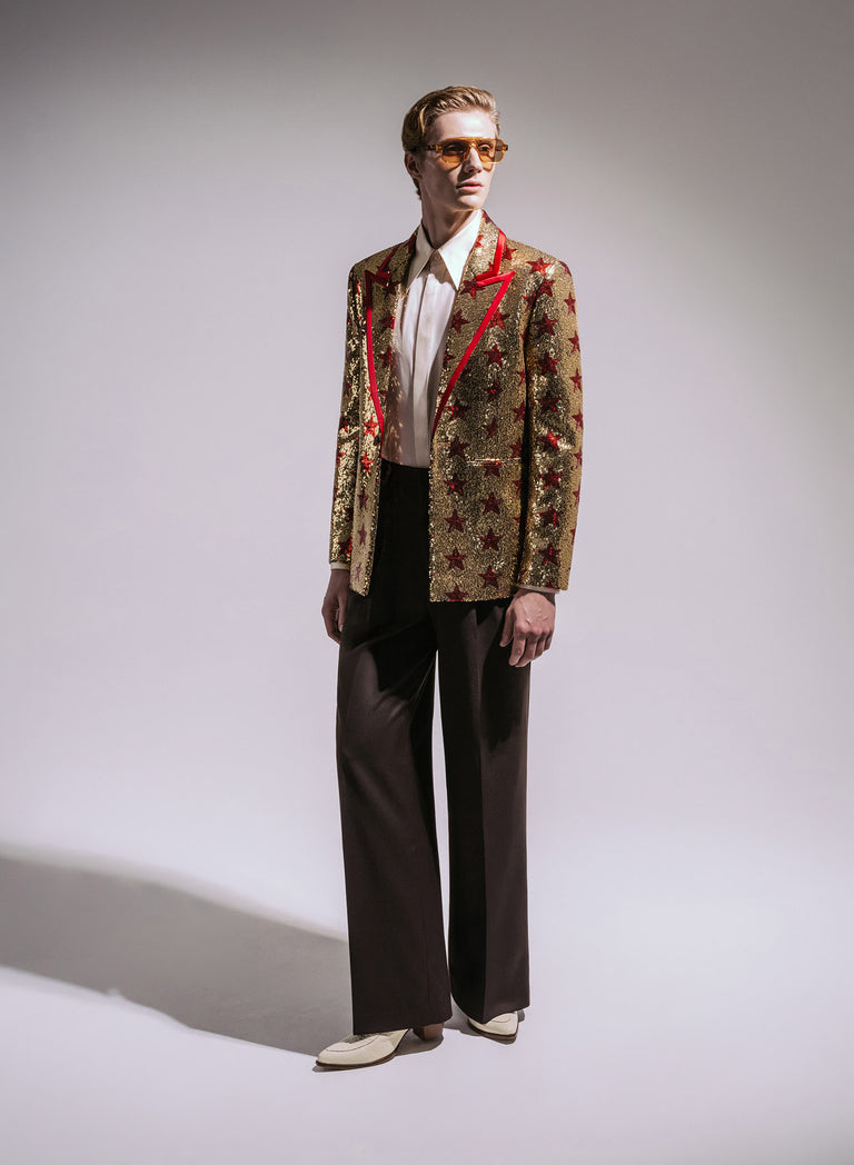 Phix X David Bowie Gold Sequin Star Blazer