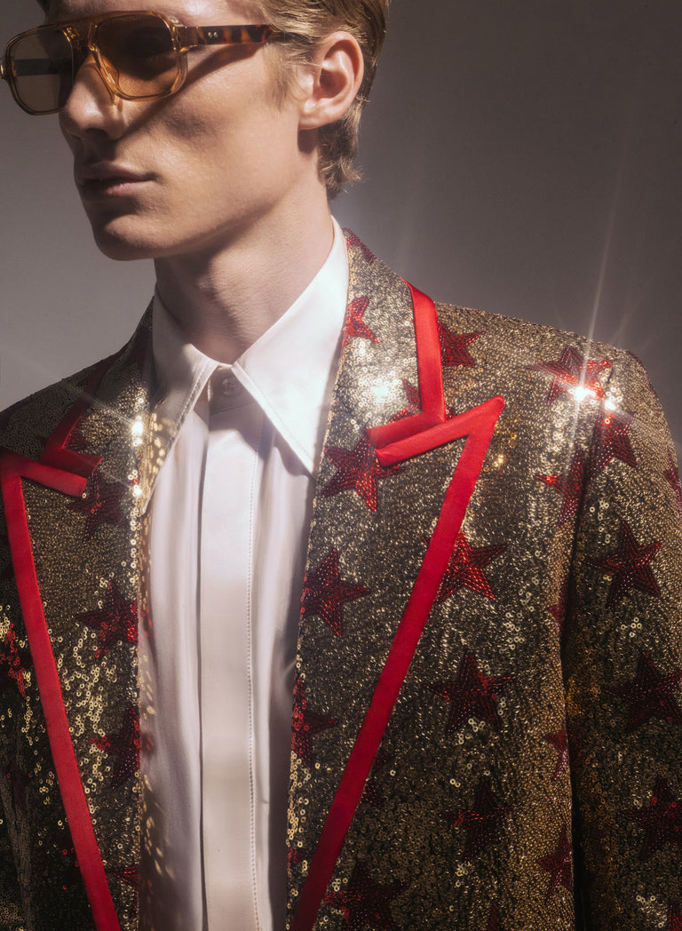 Phix X David Bowie Gold Sequin Star Blazer