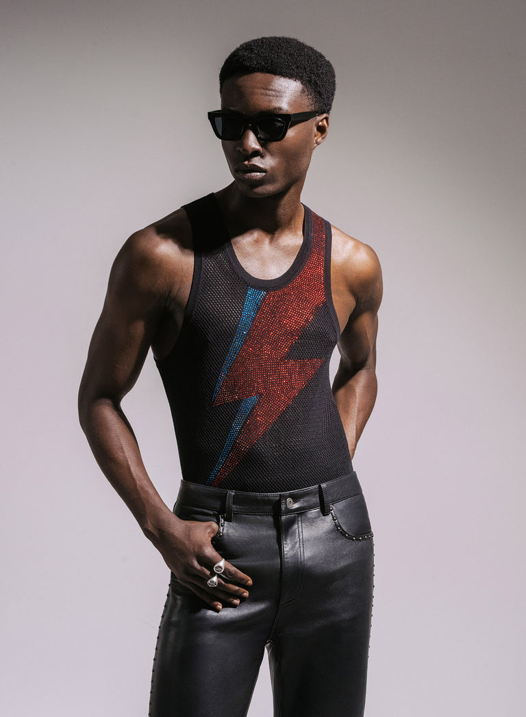 Phix X David Bowie Bolt Rhinestone Vest