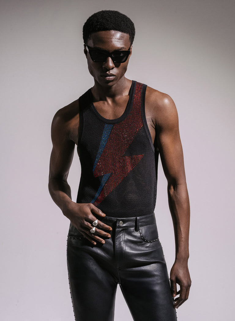 Phix X David Bowie Bolt Rhinestone Vest