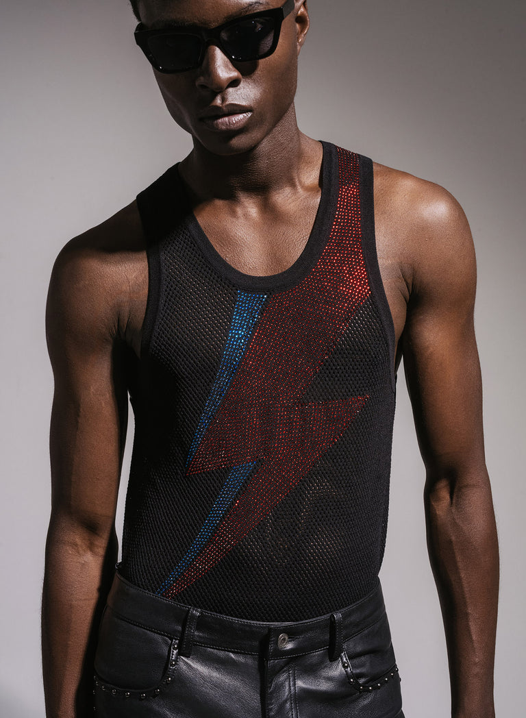 Phix X David Bowie Bolt Rhinestone Vest