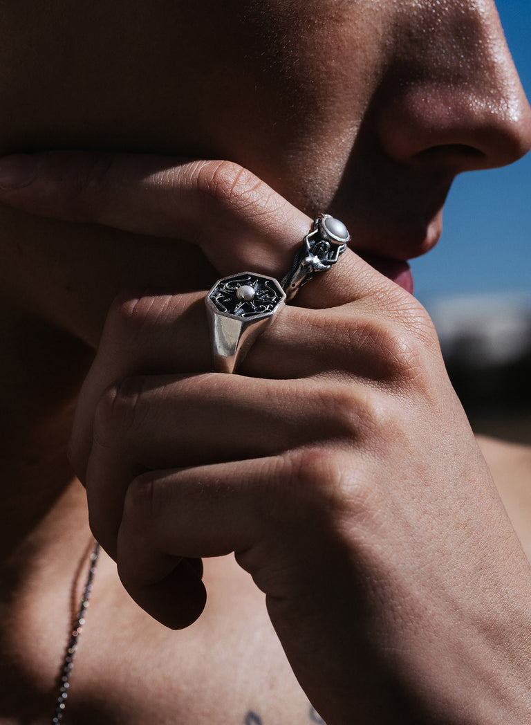 Silver Serpent Muse Ring