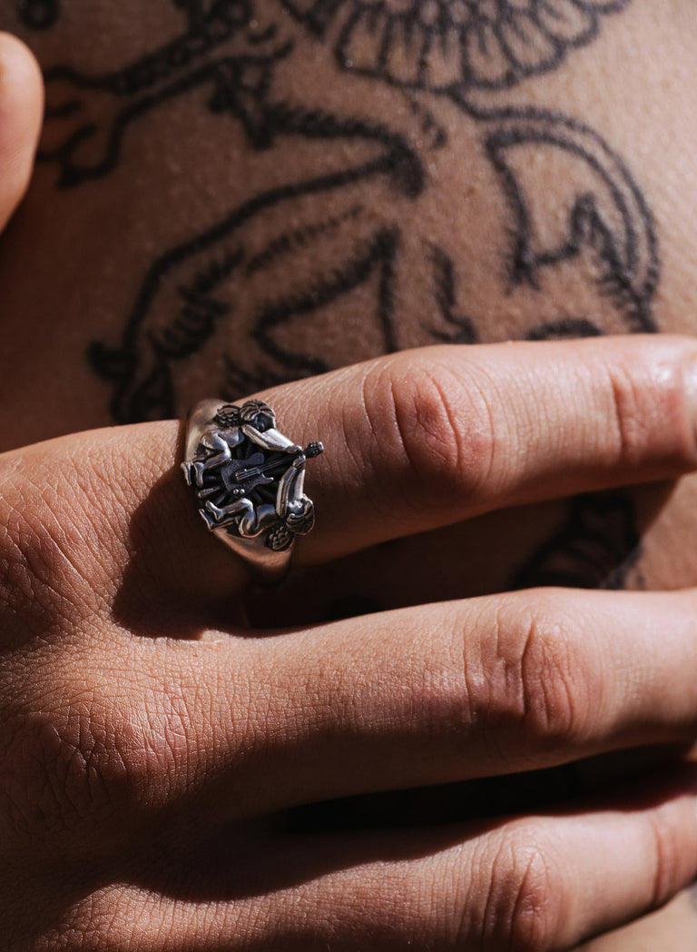 Silver Celestial Strings Ring