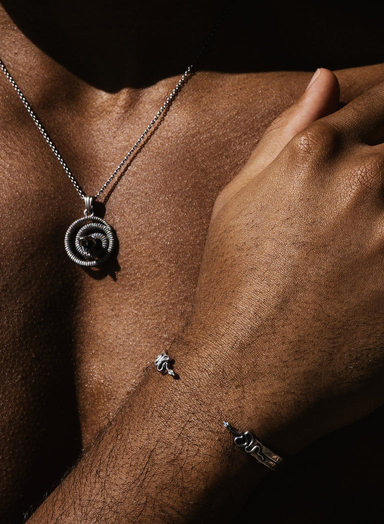 Silver Snake Cuff Bangle