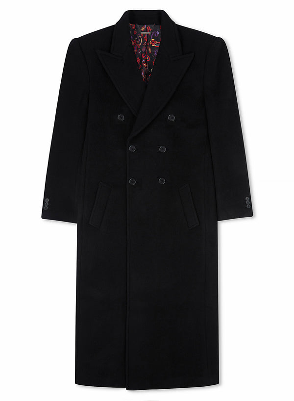 Phix X The Beatles Black Pure Wool Double Breasted Long Coat