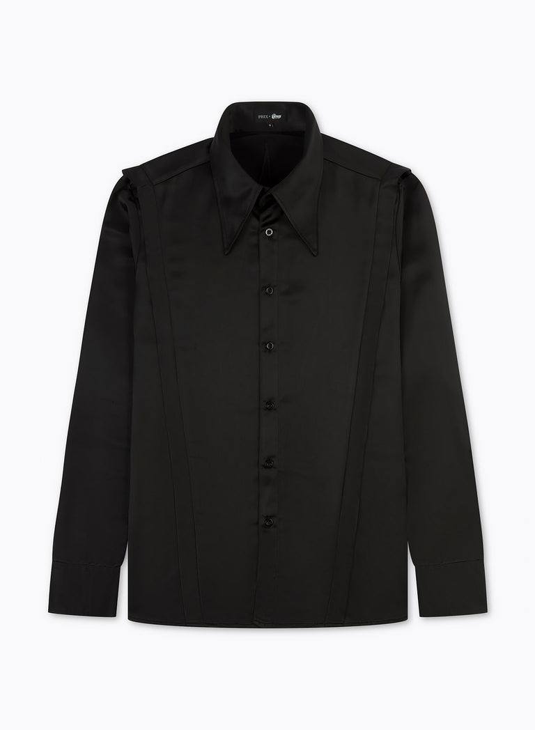 Phix X David Bowie Black Satin Bolt Shirt