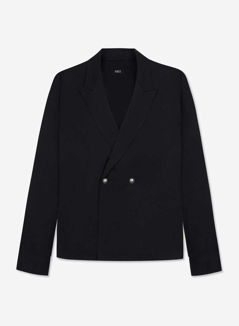 Pure Viscose Black Double Breasted Shirt
