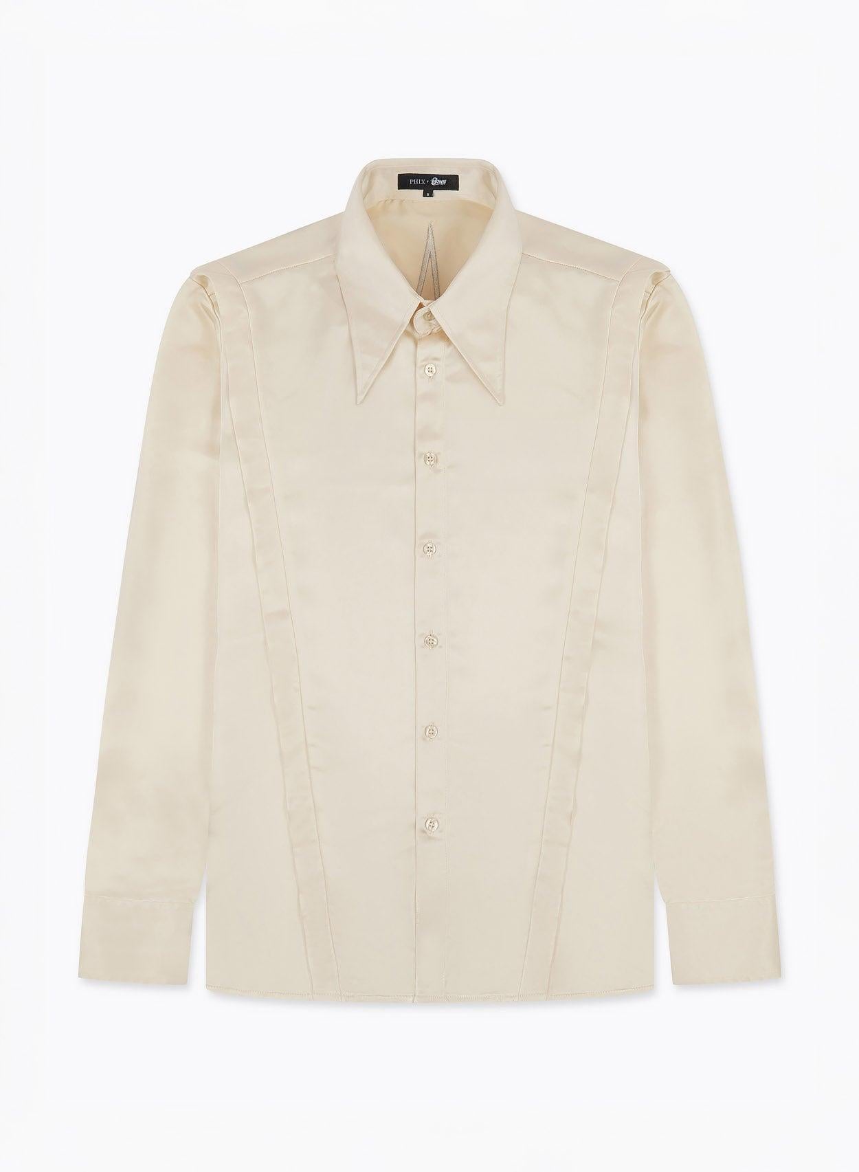 david bowie dress shirt Phix X David Bowie Ivory Satin Bolt Shirt Phix