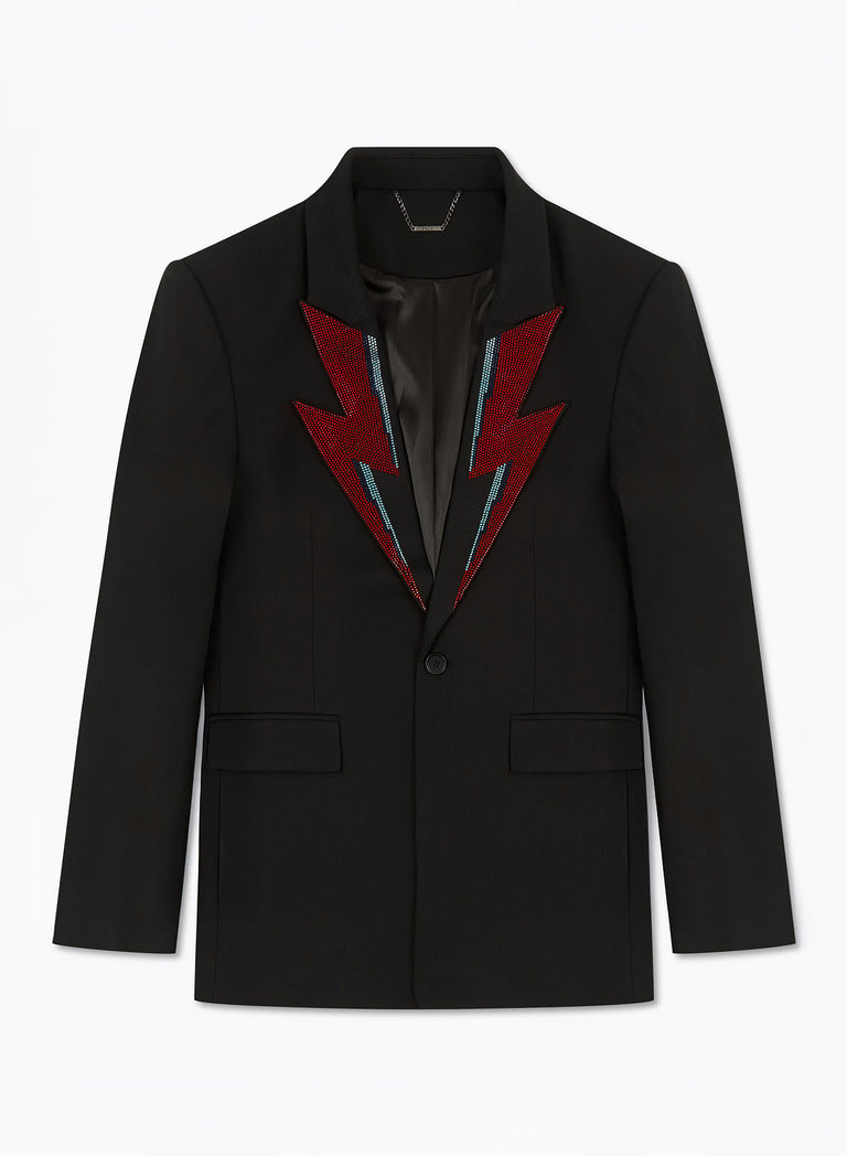 Phix X David Bowie Rhinestone Bolt Womens Blazer