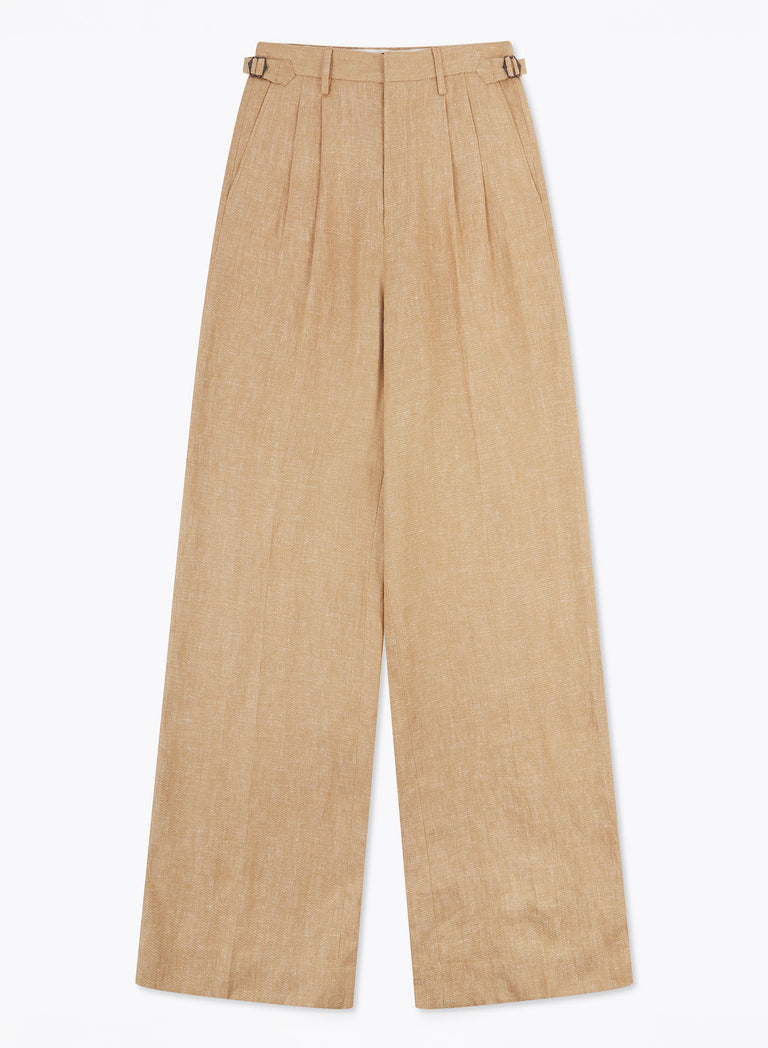 Phix X David Bowie Pure Linen High Waisted Side Buckle Trousers