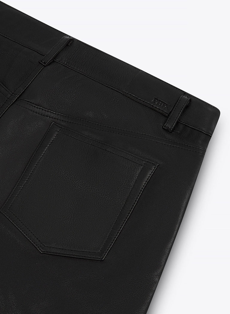 Leather Mid-Rise Flared Trousers