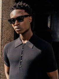 Phix X Rolling Stones Metal Tongue Button Polo Shirt