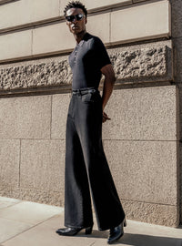 Phix X Rolling Stones Black Side Buckle Denim Flare