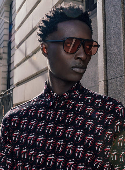 Phix X Rolling Stones Black Tongue Viscose Shirt