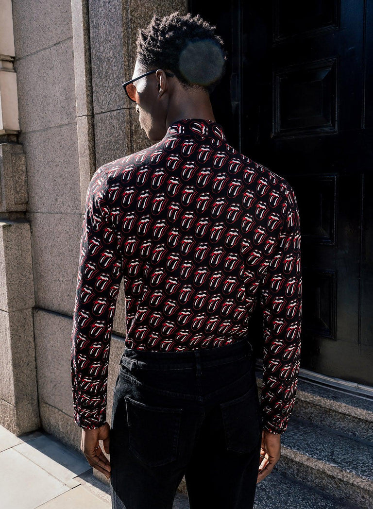 Phix X Rolling Stones Black Tongue Viscose Shirt