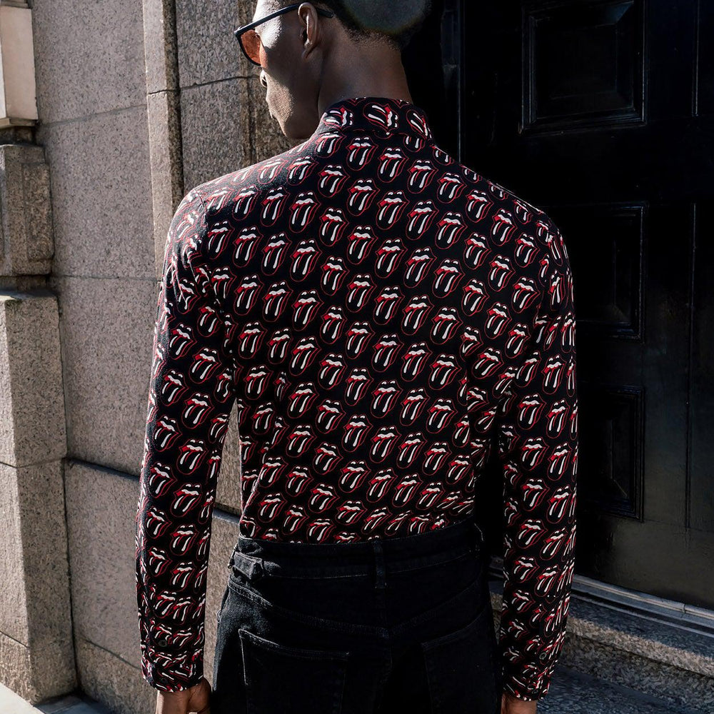 Phix X Rolling Stones Black Tongue Viscose Shirt & Phix
