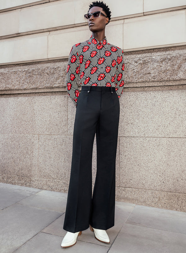 Phix X Rolling Stones Tongue Pin Belt Black Flare