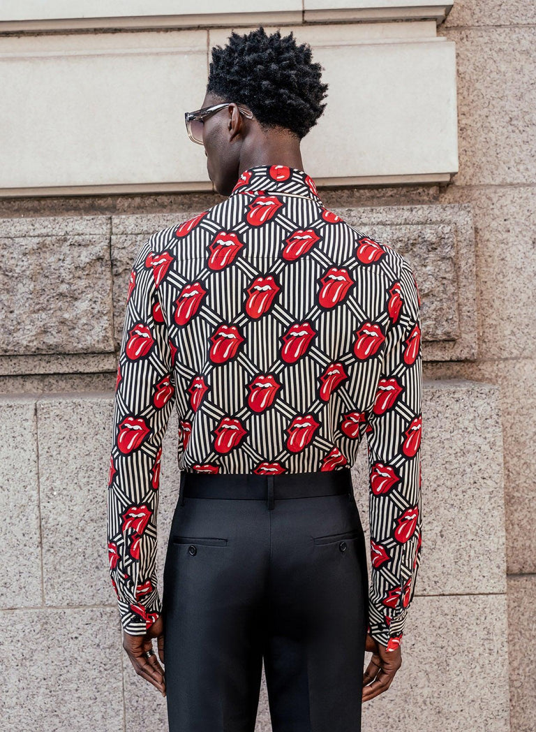 Phix X Rolling Stones Geometric Tongue Viscose Shirt