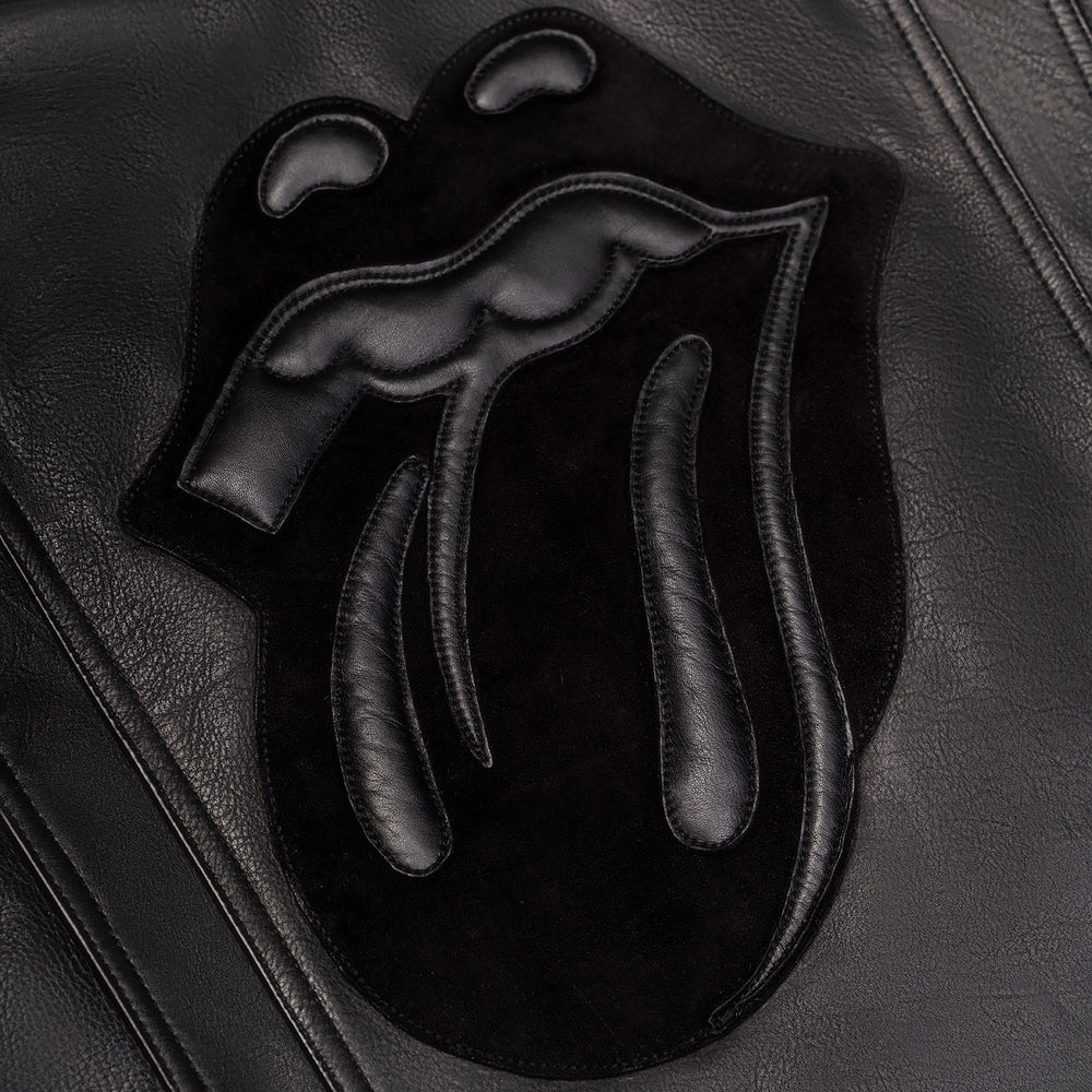 Phix X Rolling Stones Black Leather Panel Jacket & Phix