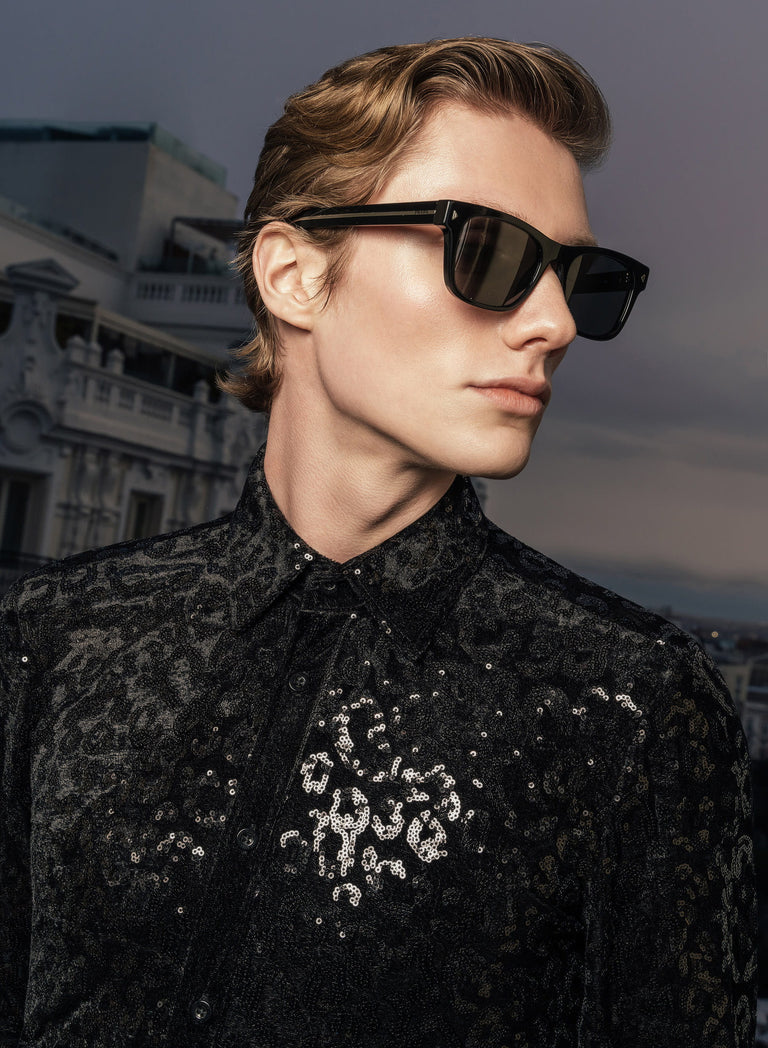 Black Velvet Leopard Sequin Shirt