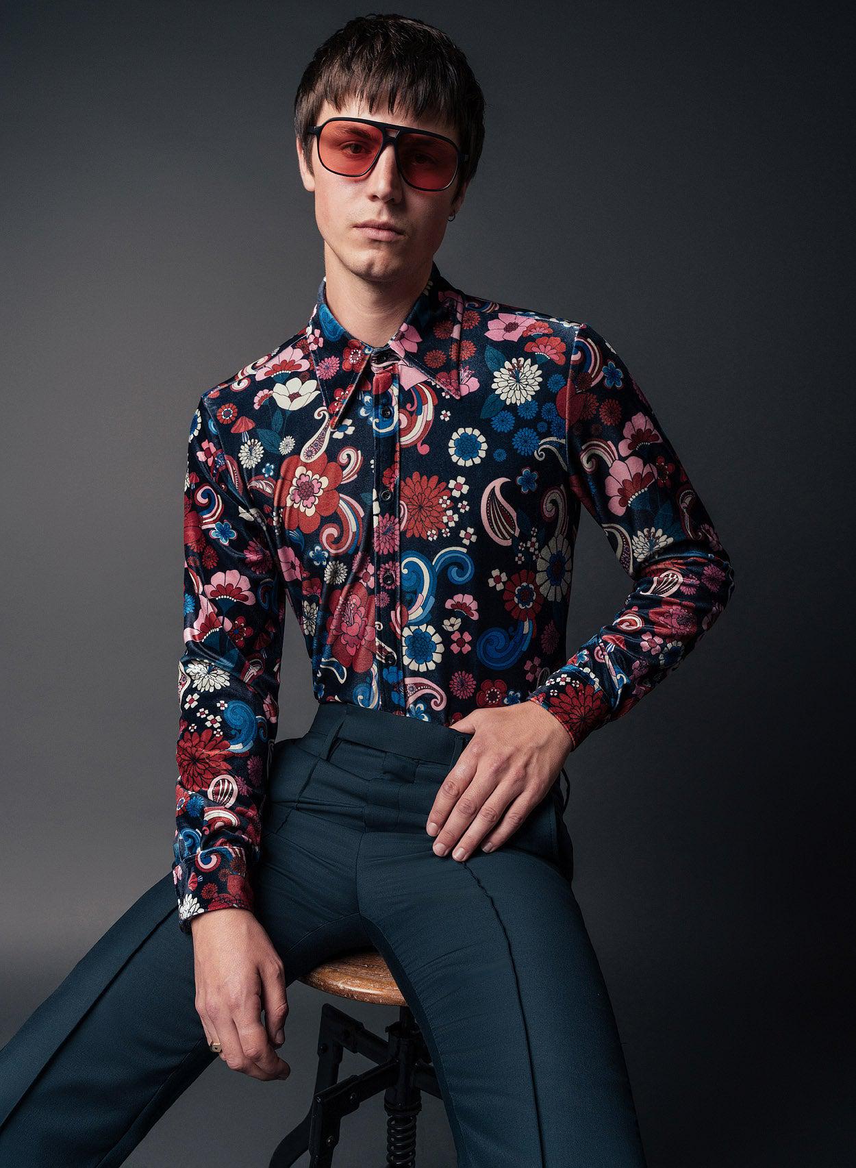 Paisley Psychedelic 60 s Velvet Shirt