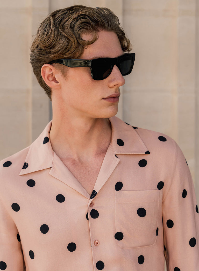 Pink Polka Dot Viscose Shirt